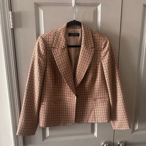 Kasper Women's Beige Checkered Blazer